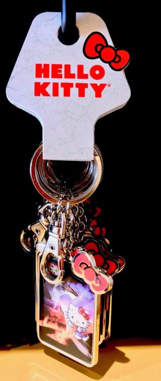 Universal Studios Exclusive Hello Kitty Back To The Future Metal Keychain