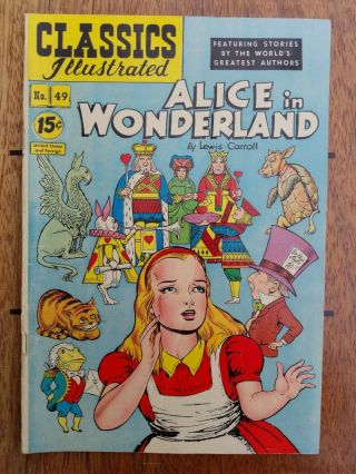 Classics Illustrated No.  49 Alice In Wonderland Vg,
