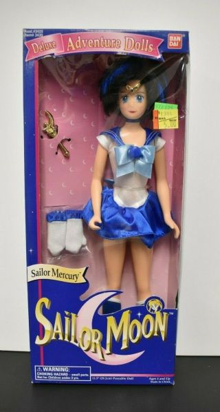 Sailor Moon Deluxe Adventure Dolls Sailor Mercury 11.  5 " Doll Ban Dai 1995