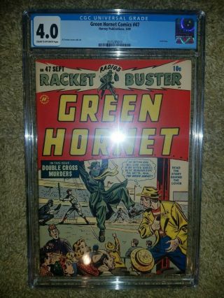 Green Hornet Comics 47 Cgc 4.  0 Harvey Publications 1949 Golden Age