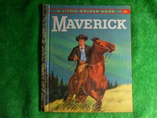 Little Golden Book Maverick Vintage 1959 Tv Western Book Whitman