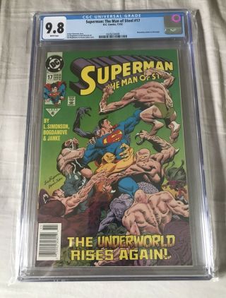 Superman: The Man Of Steel 17 Cgc 9.  8 White Pages
