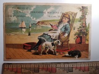 Antique Victorian Advertising Card - Rare - J.  I.  Case Threshing Machine Co 1800s