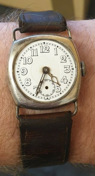 Antique 1917 Wwi George Stockwell Gents Trench Watch