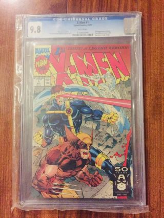 X - Men 1 Cgc 9.  8 Marvel 1991 Jim Lee Cover Wolverine Cyclops White Pg Movie