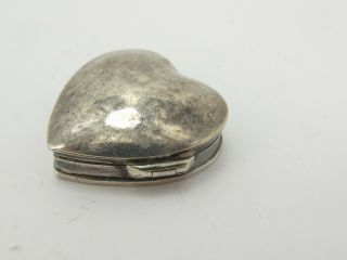 Vintage Sterling Silver 925 Love Heart Pill Box 2