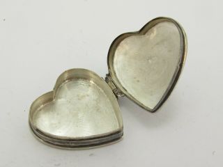 Vintage Sterling Silver 925 Love Heart Pill Box 5