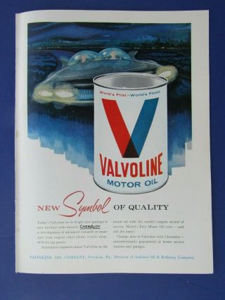 1962 Valvoline Bubble Top Future Car 1 Print Ad 8.  5 X 11 "
