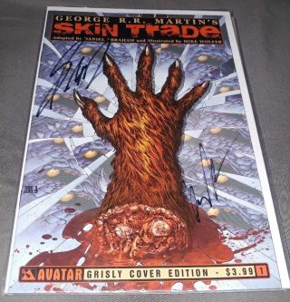 Skin Trade 1 Variant 2013 George R.  R.  Martin Signed Comic Book Game Of Thrones