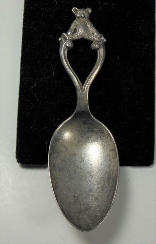 1908 Theodore Roosevelt " Teddy Bear " Sterling Silver Baby Spoon