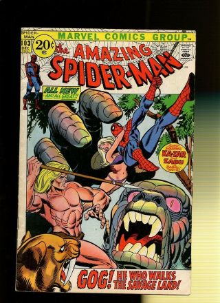 Spider - Man 103 Vg,  4.  5 1 Book Walk The Savage Land By Thomas & Kane