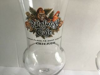 SET OF 2 RAINFOREST CAFE HURRICANE BEER GLASSES 4
