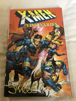 " X - Men Visionaries: Jim Lee " (collected Tp Edition) Signed By Jim Lee Rare