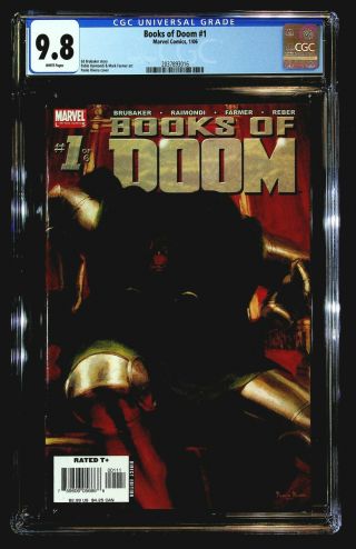 Books Of Doom 1 Cgc 9.  8 Brubaker,  Raimondi,  Farmer,  Rivera,  Doctor Doom