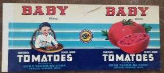Baby Brand Tomoto Can Label Crystal Springs Mississippi Uddo Taormina