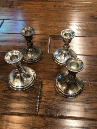 One Preisner Sterling Weighted Silver 724 Candlestick Candle Holders