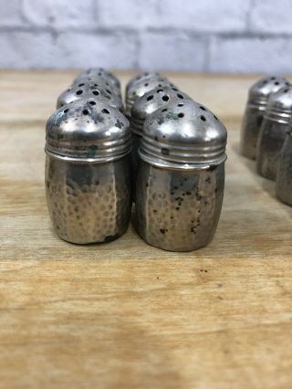 STERLING SILVER Barrel Shaped Miniature Set 16 SCS Co Salt and Pepper Shakers 2