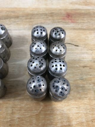 STERLING SILVER Barrel Shaped Miniature Set 16 SCS Co Salt and Pepper Shakers 4