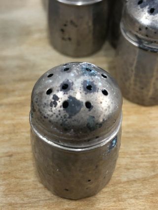 STERLING SILVER Barrel Shaped Miniature Set 16 SCS Co Salt and Pepper Shakers 5