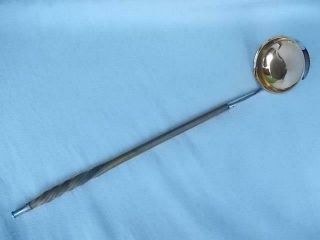 Antique 19th Century Silver Plated Toddy Ladle With Bovine Cow Horn Handle