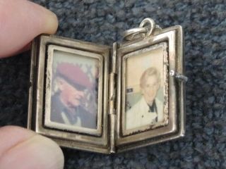 ANTIQUE DOUBLE SILVER OPENING PHOTO LOCKET AUSTRALIAN MADE BOOK TYPE 25 3
