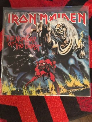 Iron Maiden 1982 The Number Of The Beast Lp Vinyl Record Harvest Label