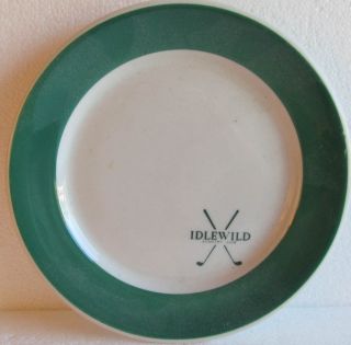 Vintage 7 " Ceramic Plate With Crossed Golf Clubs - Idlewild Country Club