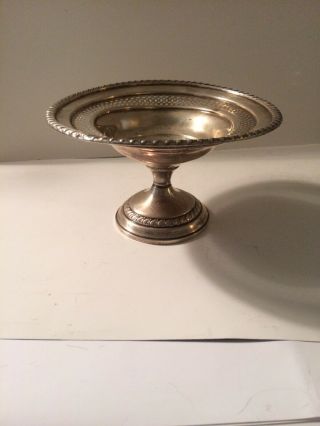 Antique Vintage Columbia Sterling Pedestal Compote Weighted