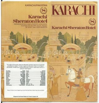 Sheraton Hotel Karachi Pakistan – Vintage Travel Brochure