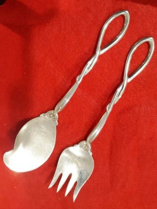 Frank Whiting Twist Handle Sterling Silver 5 1/8 " 2 Piece Condiment Serving Set