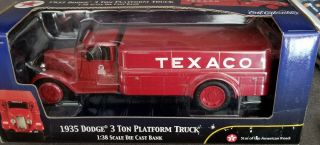 Texaco 1935 Dodge 3 Ton Platform Truck Bank Diecast 1:38 Ertl Nib