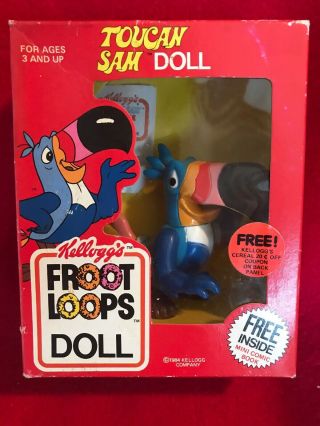 Kelloggs Toucan Sam Fruit Loops Figure Doll Talbot Toys 1984 Froot