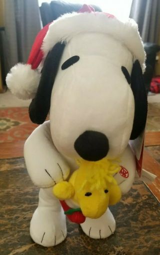 Peanuts Christmas Snoopy & Woodstock Side Stepper Animated Dancing Plush Doll
