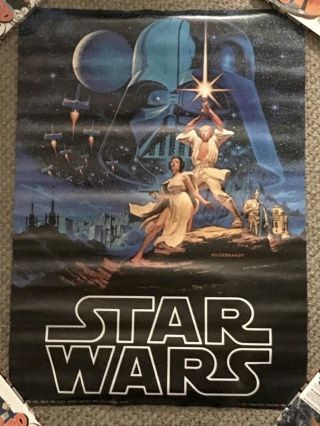 Vintage 1978 Hildebrandt Star Wars A Hope Movie Poster 20”x28” A18
