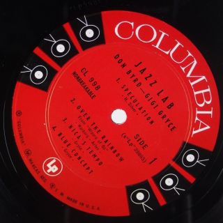 DONALD BYRD,  GIGI GRYCE: Jazz Lab US Columbia CL 998 ’57 Mono Orig LP Hear 5