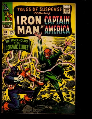 Tales Of Suspense 80 Fn Marvel Comic Book Captain America Iron Man Cosmic Ne3