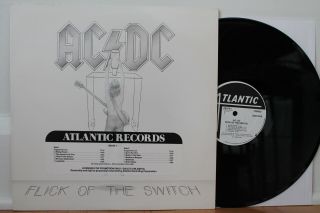 Ac/dc Lp “flick Of The Switch” Atlantic 80100 Vg,  Promo Masterdisk
