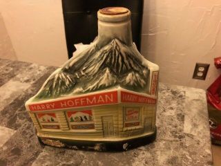 Vintage 1969 Harry Hoffman Jim Beam Decanter Liquors Skier On Back Ski Country