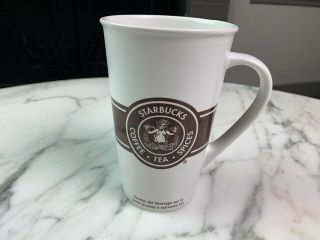 Starbucks 16 Oz Mug Coffee Tea Spices 2008 Mermaid Siren Brown White Tall Cup