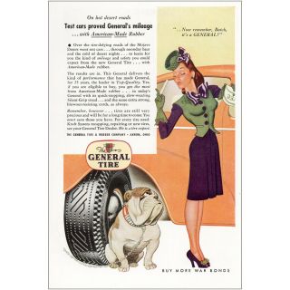1944 General Tire: Not Remember Butch Bulldog Vintage Print Ad