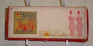 Vintage Mobil Socony Oil Co Tavern Little Girl Birthday Candles No 799 - 8