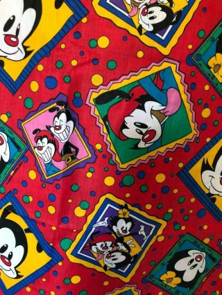 Vintage 1994 Animaniacs Fabric Panel 3 Yards Warner Bros Cartoon Dots