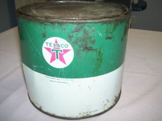 Old Vintage TEXACO Oil Company Marfak Heavy Duty 2 Metal 5 Pound Can with Lid 4