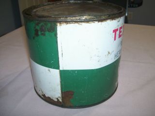 Old Vintage TEXACO Oil Company Marfak Heavy Duty 2 Metal 5 Pound Can with Lid 5