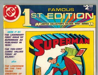 Famous 1st Edition C - 61 Reprints Superman 1 F/vf 1979 Treasury