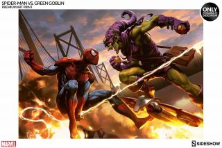 Spider - Man Vs Green Goblin Art Print Sideshow Limited 300