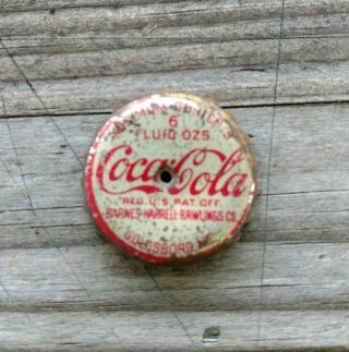 1920s Goldsboro Coca - Cola North Carolina Coca Cola BOTTLE CAP CC4 rare Barnes 2