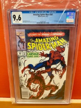 The Spider - Man 361 Cgc 9.  6 (1992 Marvel) 1st Full Appearance Of Carnage