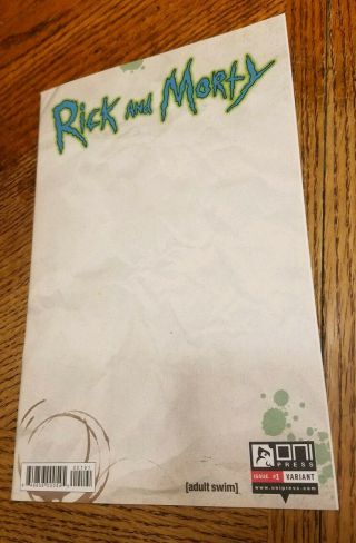 Rick and Morty 1 (October 2015,  Oni Press Blank Variant) 2