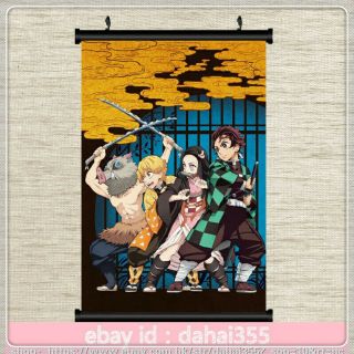 Anime Demon Slayer: Kimetsu No Yaiba Poster Wall Home Decor Scroll 60×90cm X56